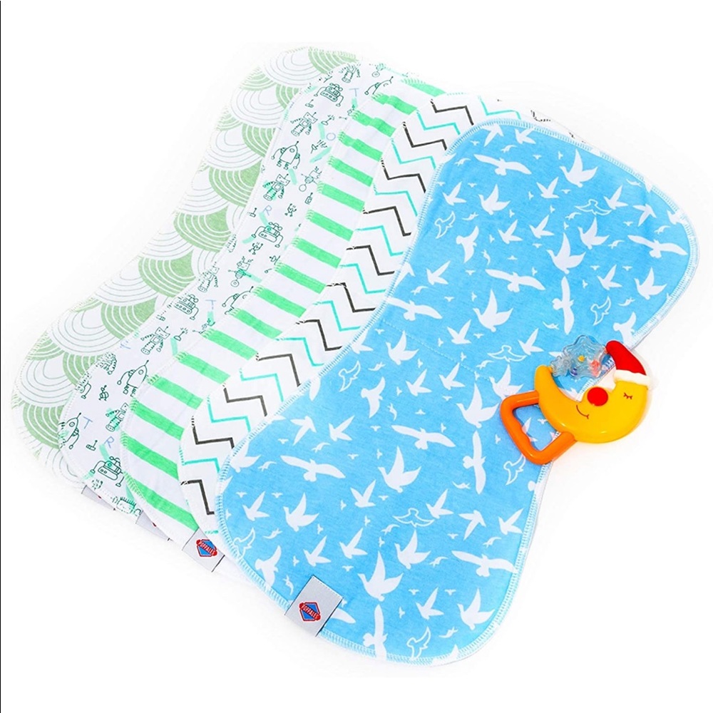 Baby burp clothes with baby toy 5 pack bonus toy